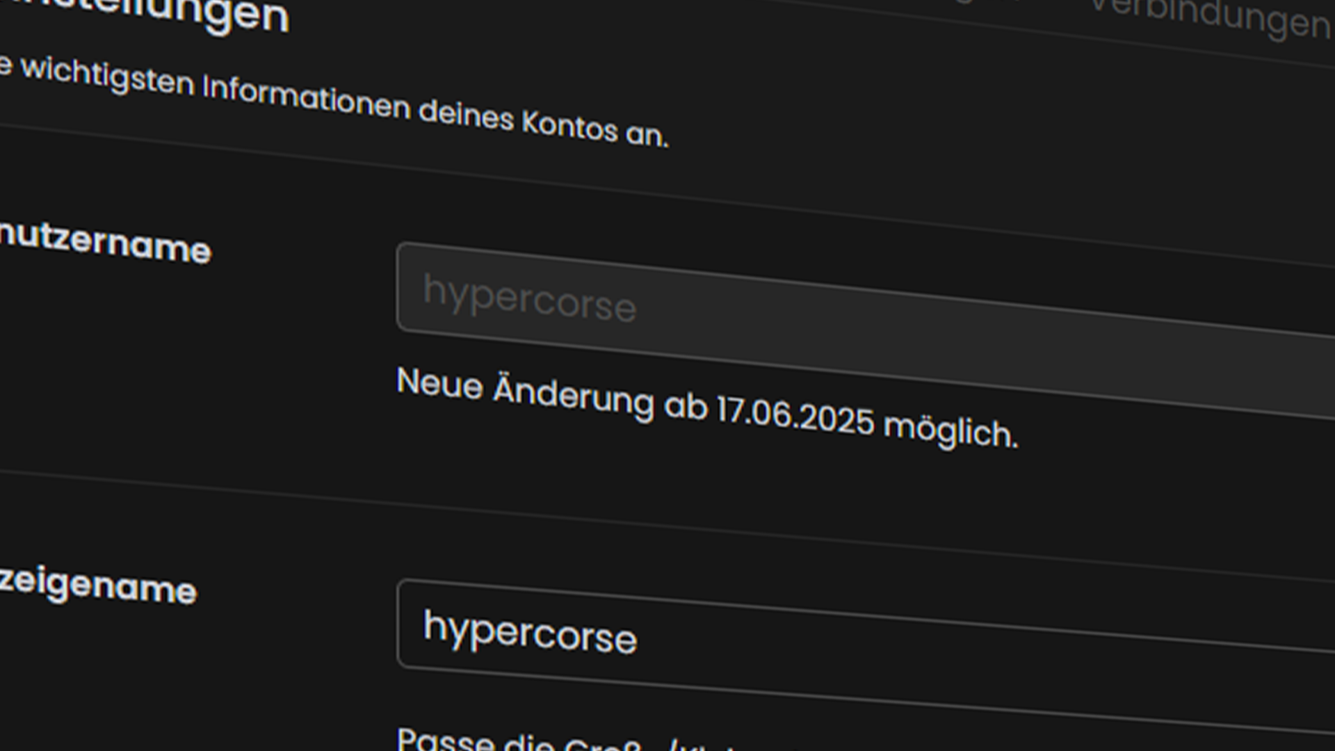 Benutzername Cooldown überspringen